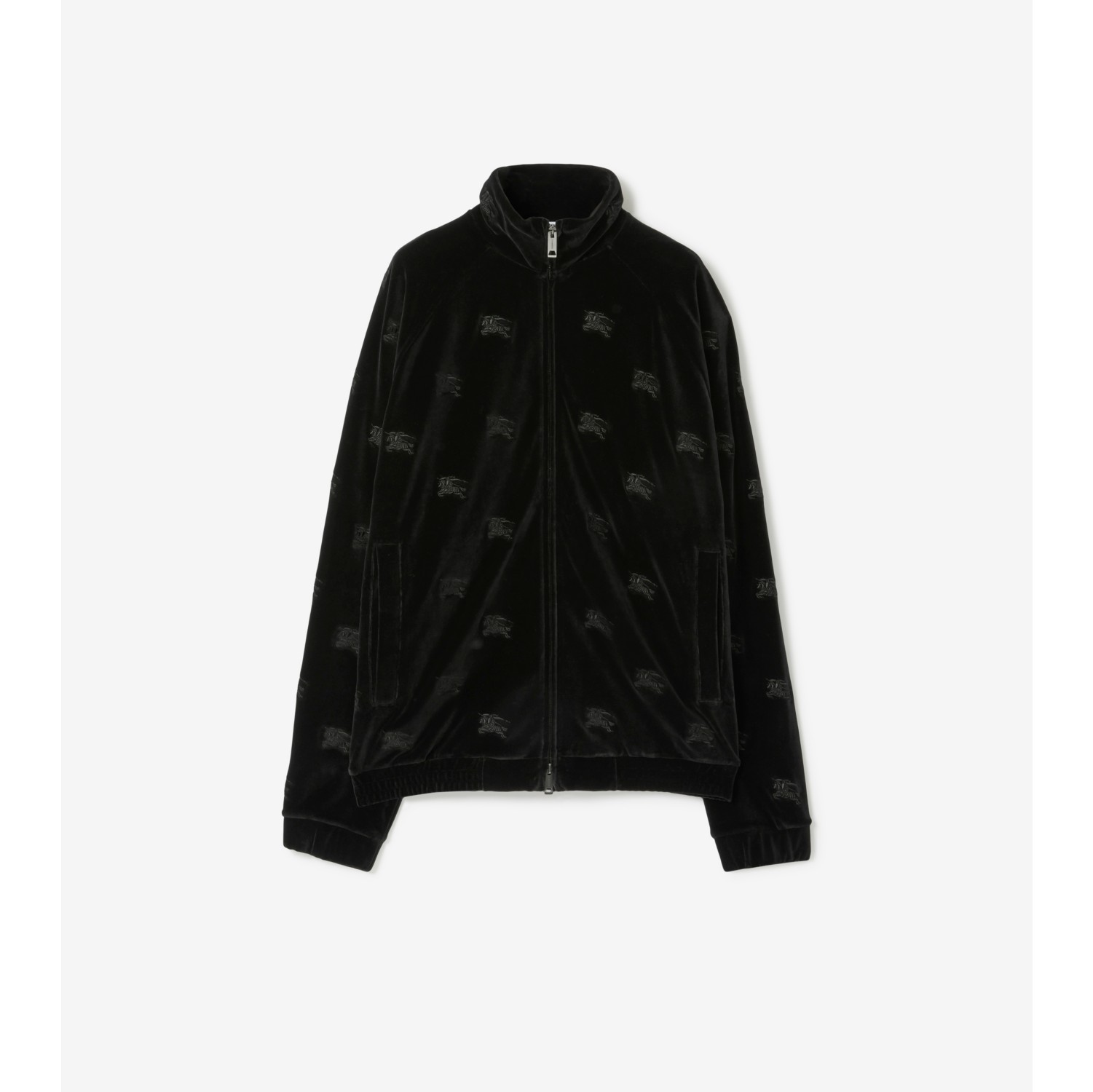 Burberry Velvet EKD Zip-Up Sweatshirt