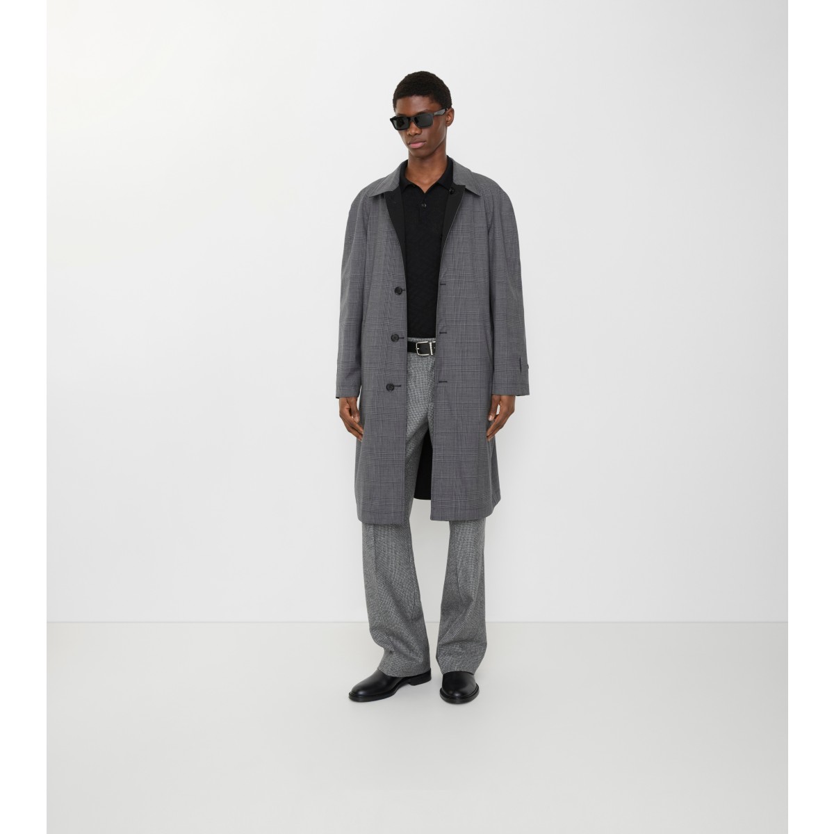  Check Long Reversible Wool Parkbury Car Coat