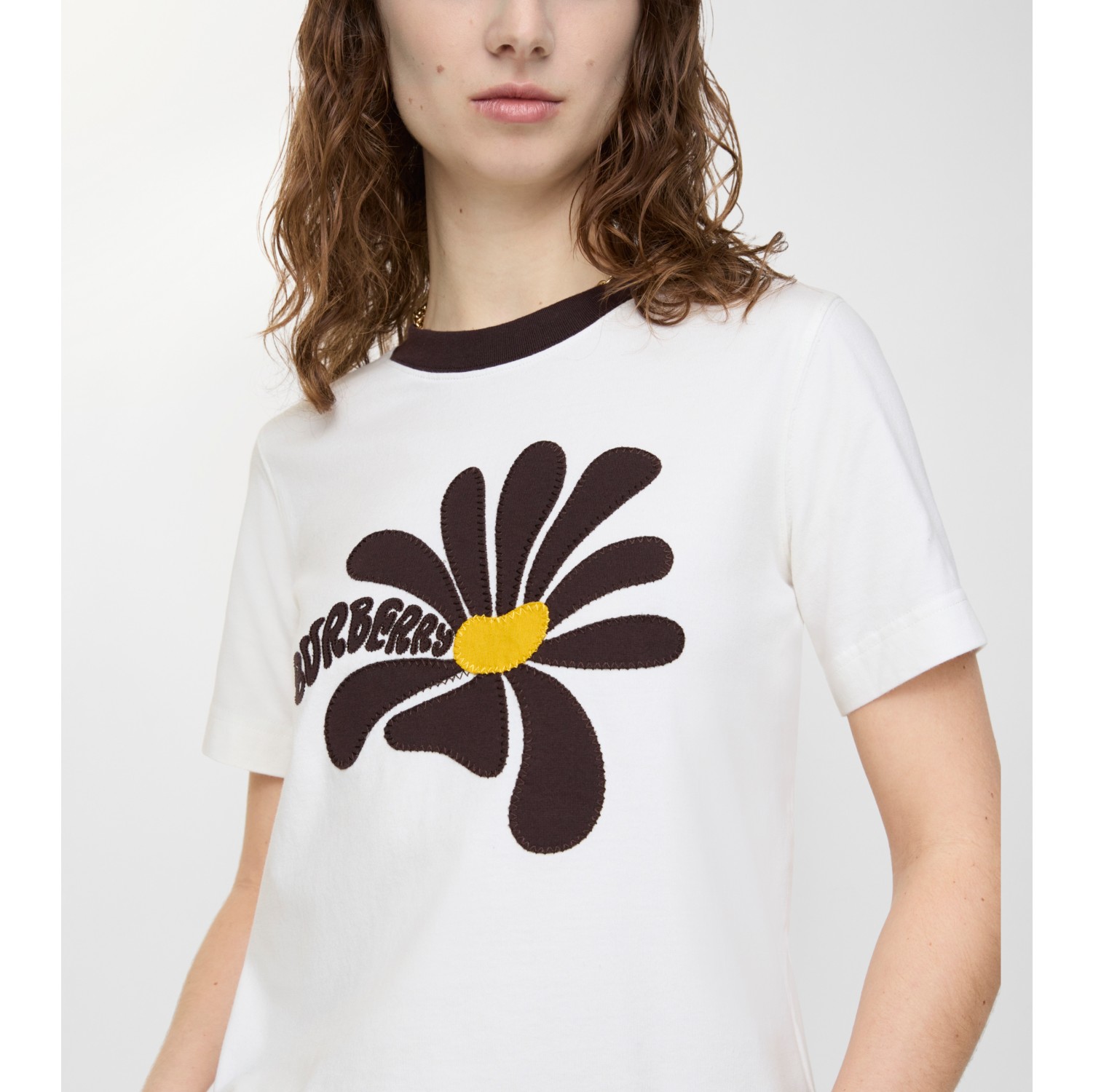 Daisy Cotton T-shirt in Chalk white - Women | Burberry® Official