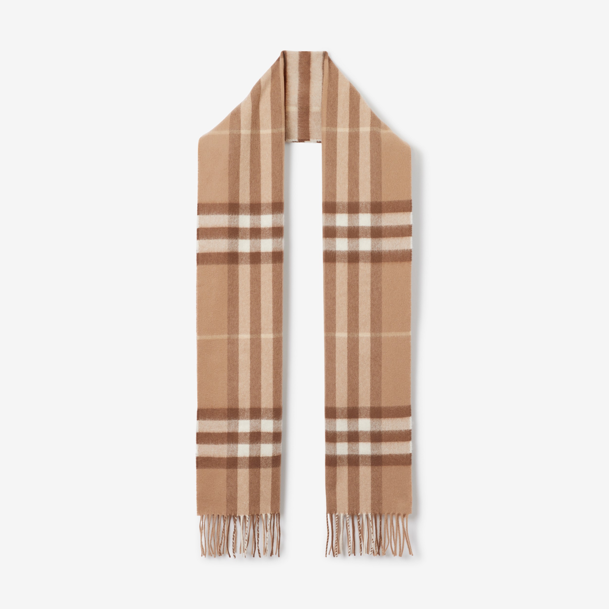 The Burberry Check Cashmere Scarf in Mid Camel | Burberry® Official - 1