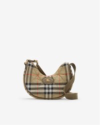Burberry check horseshoe quilted crossbody bag in archive beige