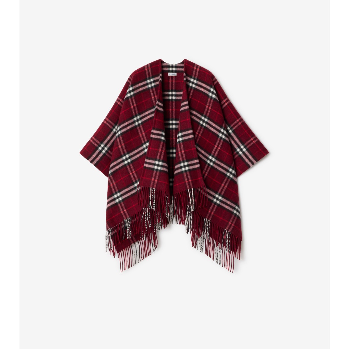  Check Wool Cashmere Cape