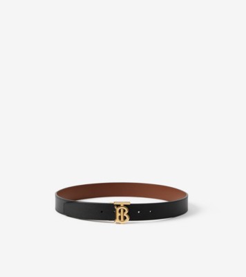 Burberry Tb Double Wrap Leather Bracelet In Black/light Gold