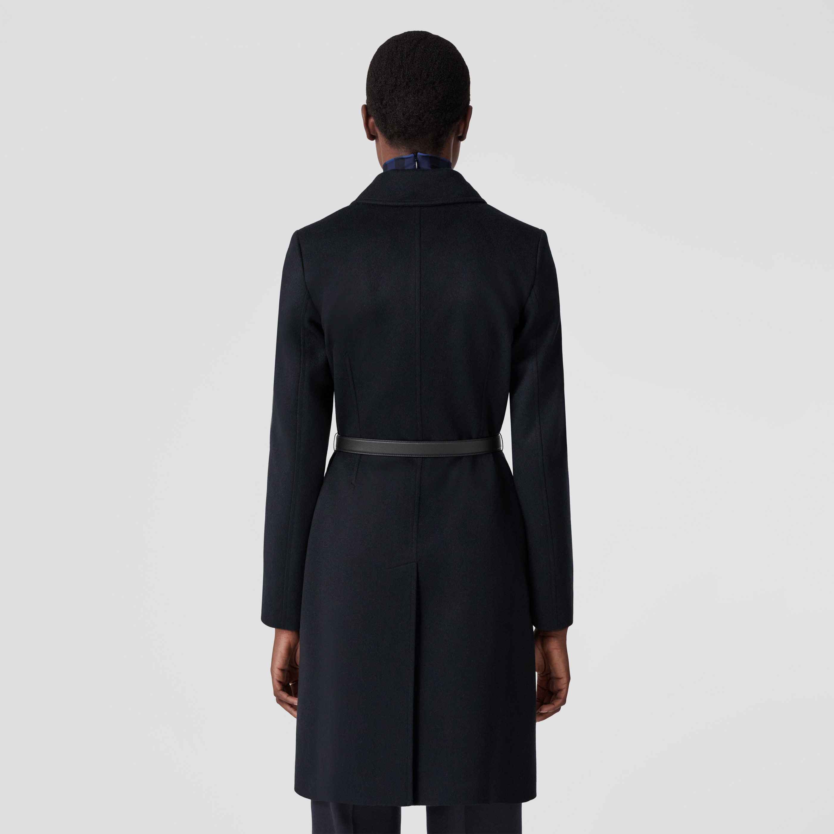 Cappotto in cashmere con cintura e motivo monogramma (Navy) - Donna | Sito ufficiale Burberry® - 3