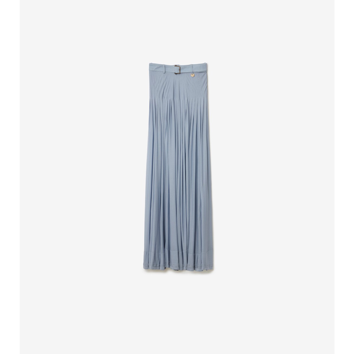 BURBERRY BURBERRY PLEATED CREPE JERSEY MAXI SKIRT 