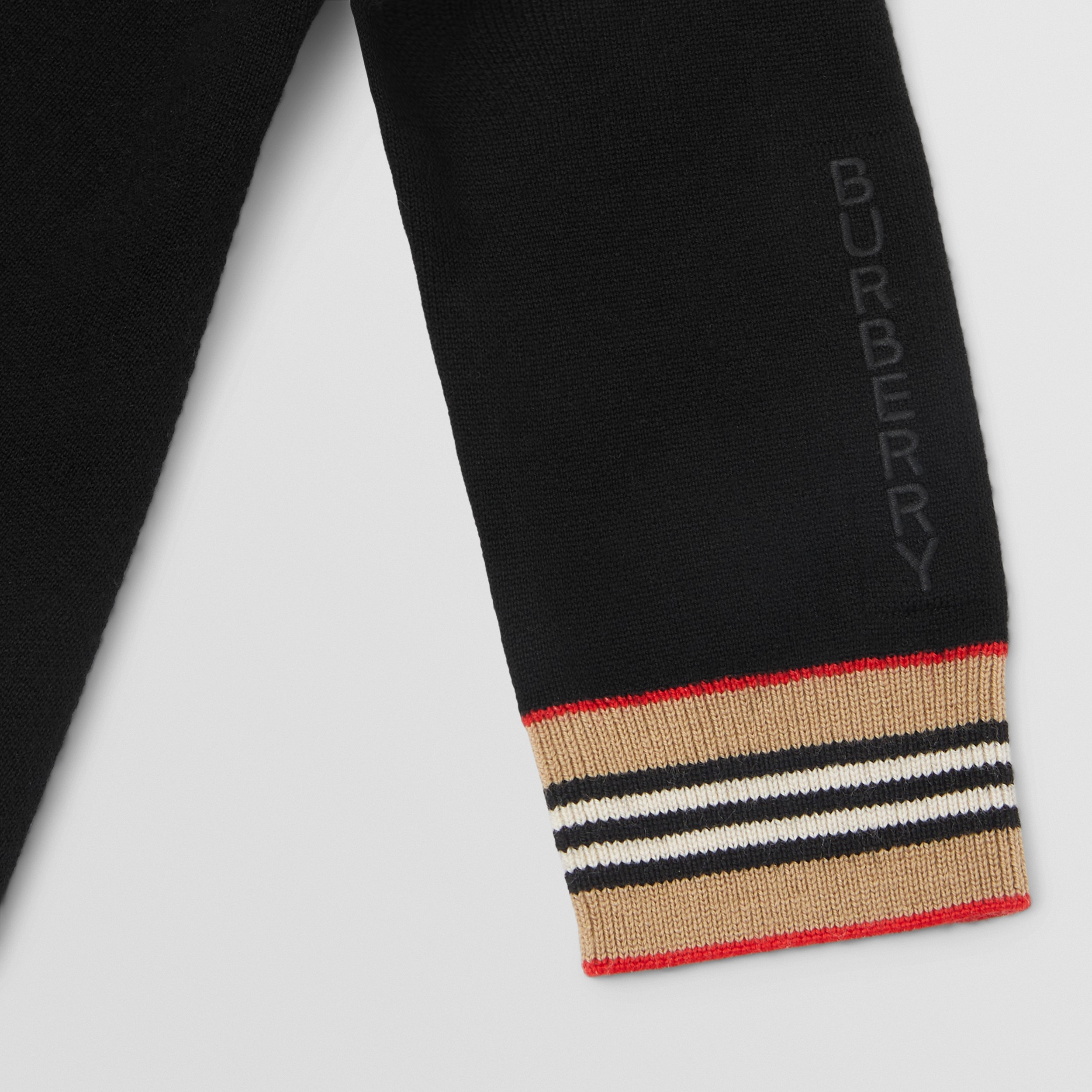 Icon Stripe Detail Wool Blend Dress in Black - Children | Burberry® Official - 2