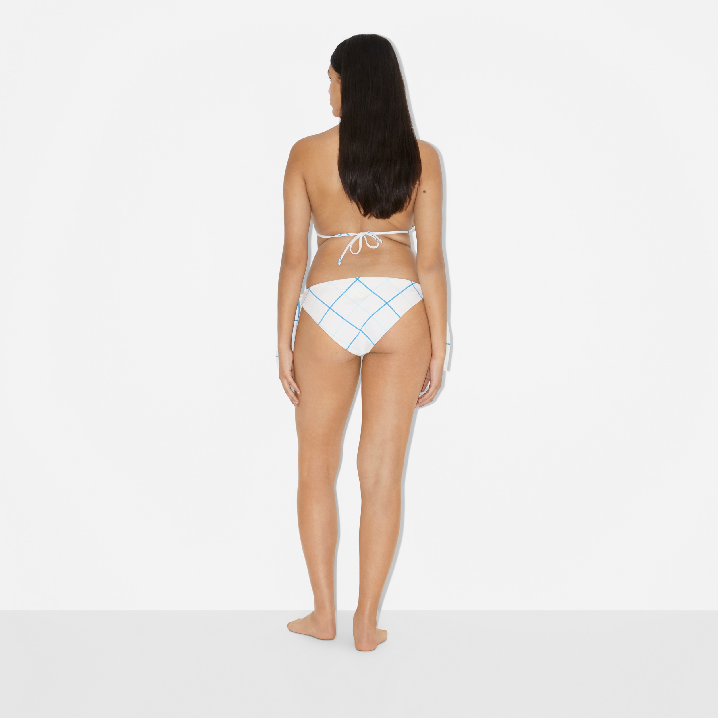 Bikini a triangolo in nylon stretch Check (Blu Ceruleo Brillante) - Donna | Sito ufficiale Burberry® - 4