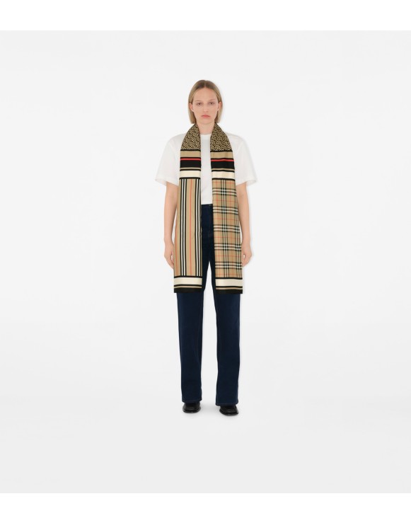 Foulard en soie à imprimé montage