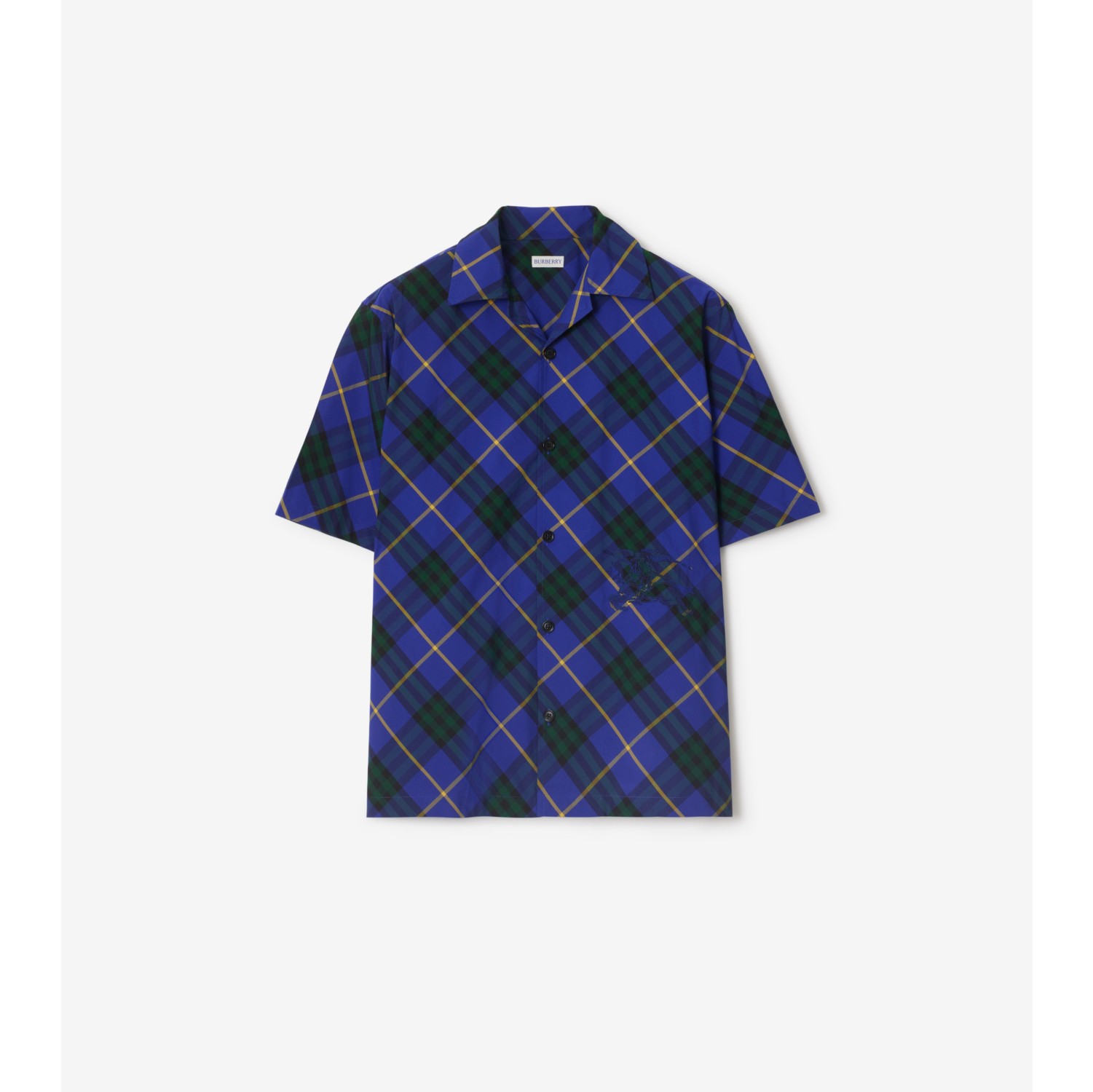 Check Cotton Shirt in Bright navy Men Burberry Official