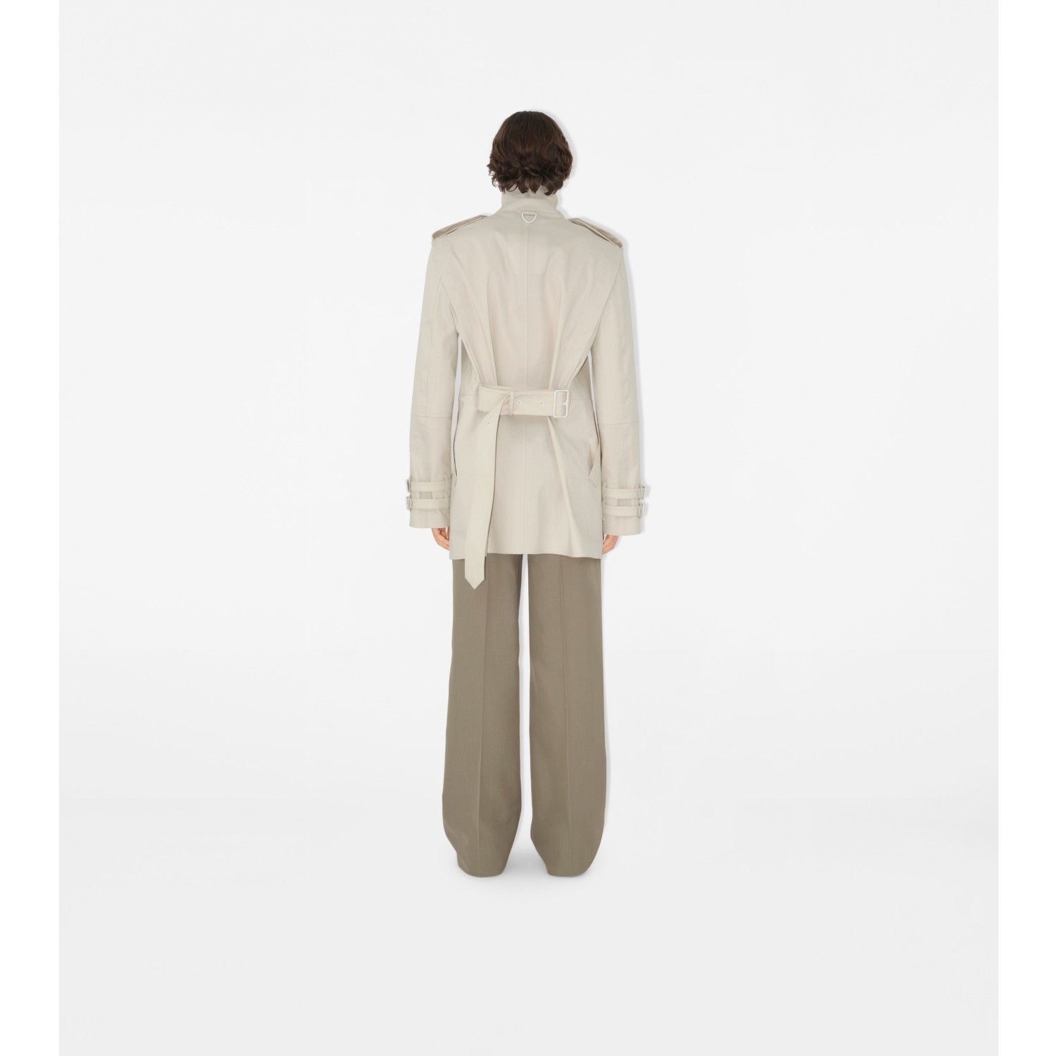 Veste trench en coton lié