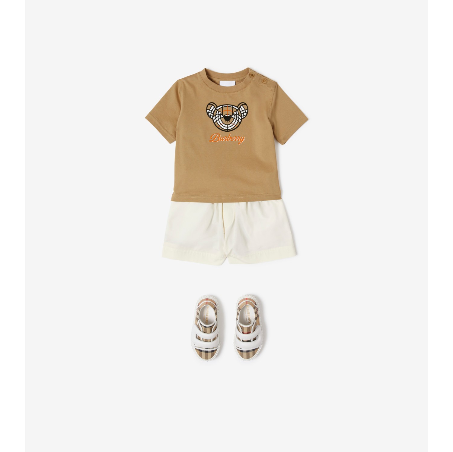 Thomas Bear Motif Cotton T-shirt in Archive Beige - Children | Burberry ...