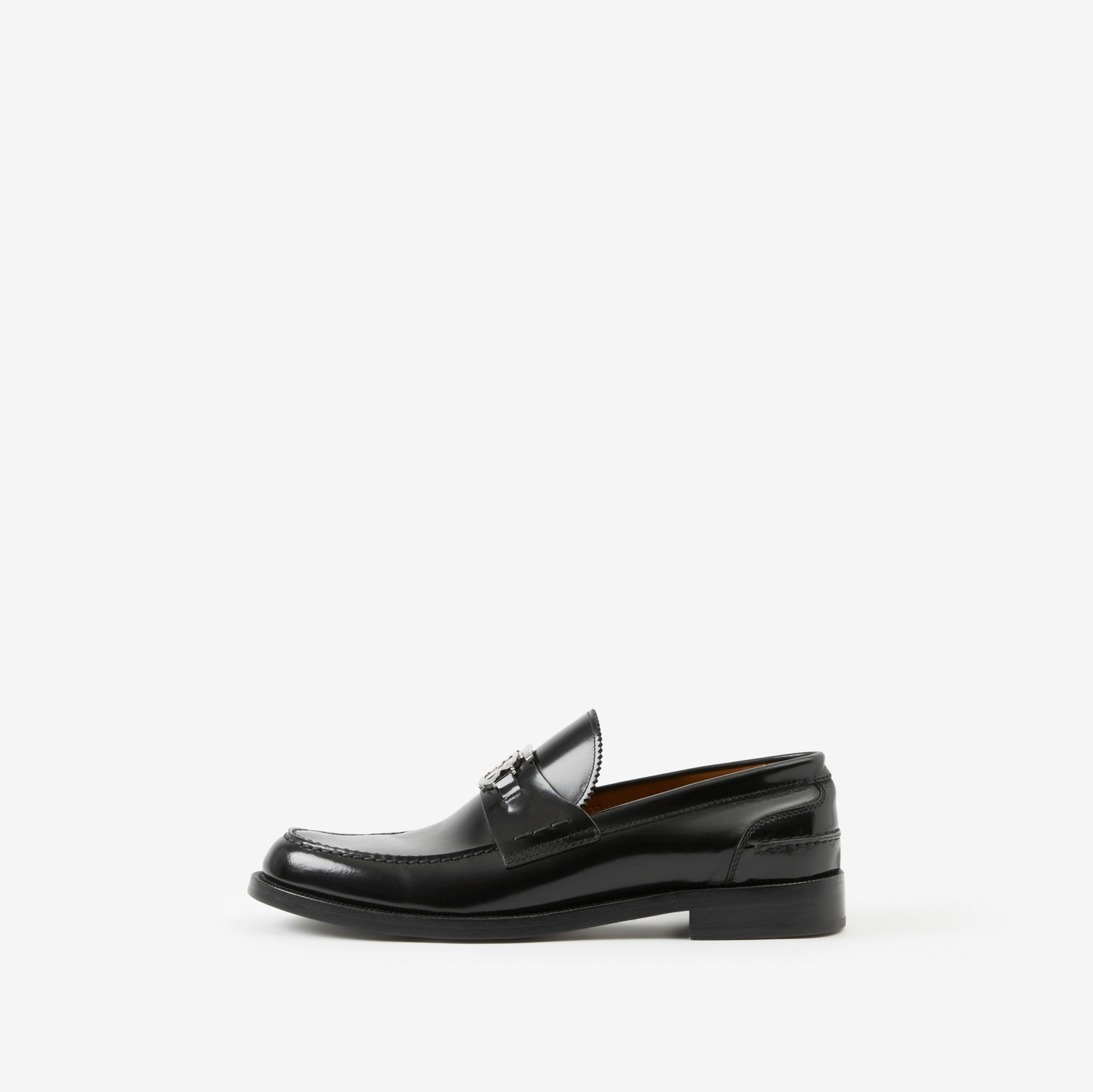 Monogram Motif Leather Loafers in Black - Men | Burberry® Official