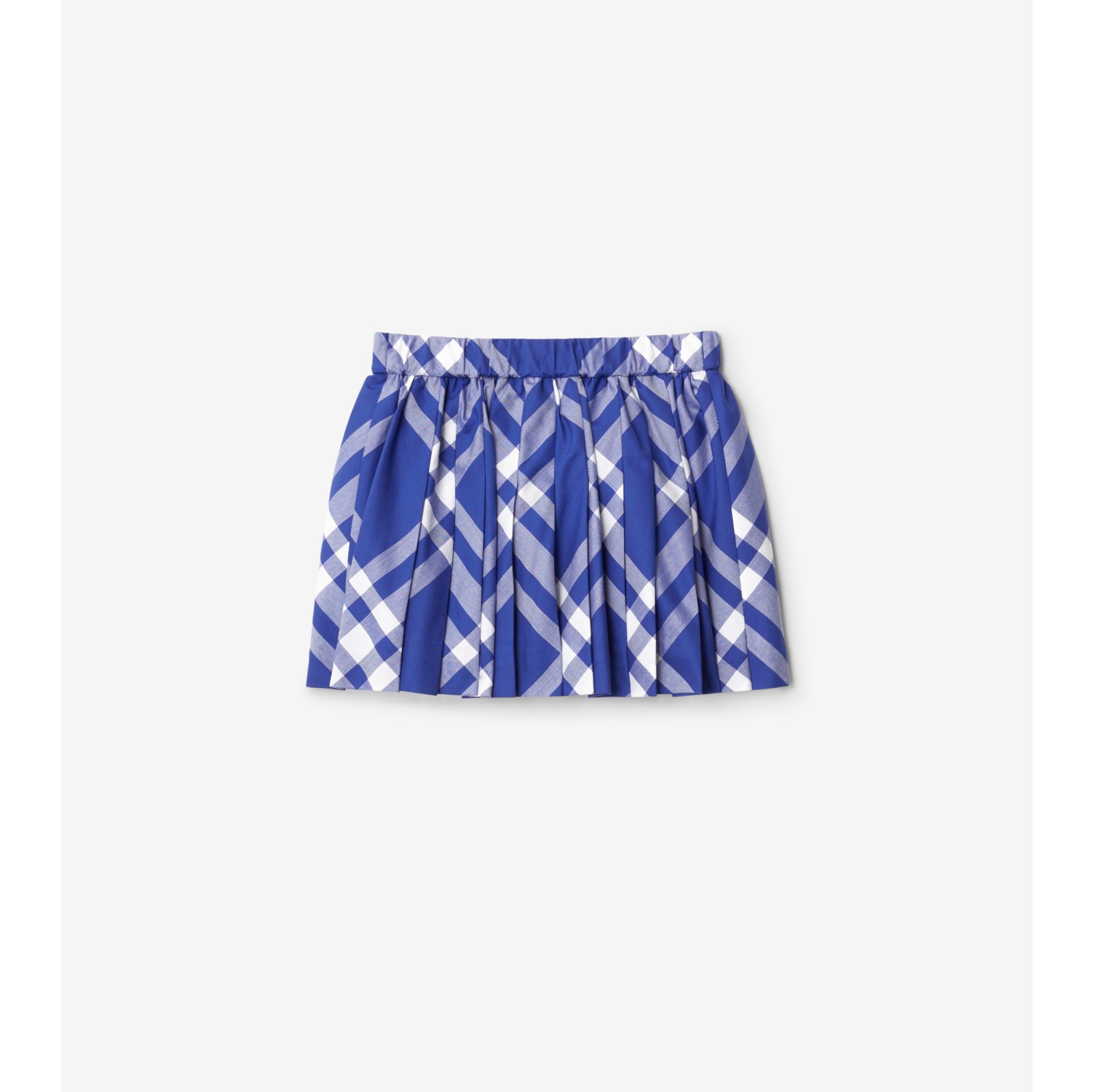 Pleated Check Cotton Skirt