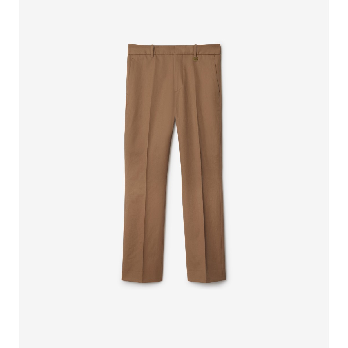 Burberry Gabardine Tailored Trousers In Warm Cocoa