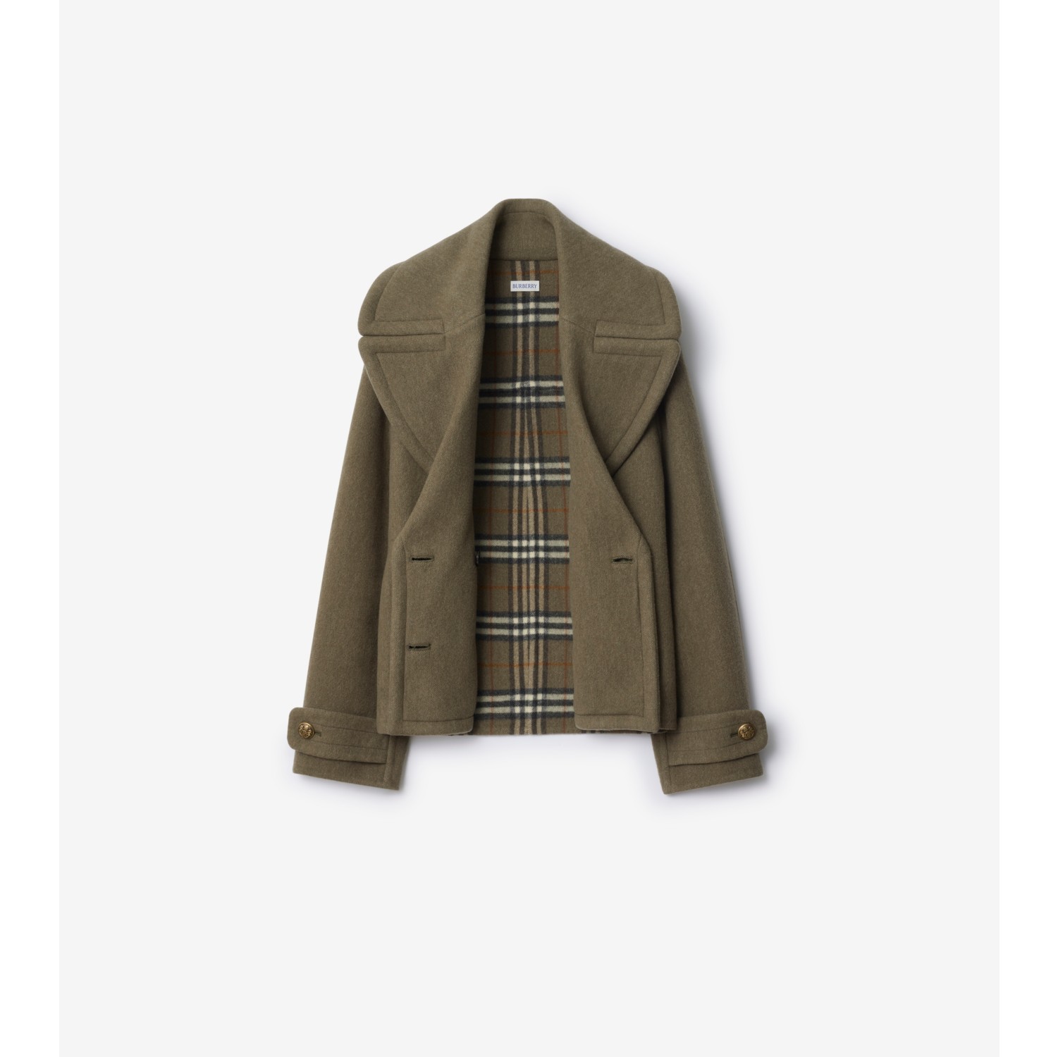 Wool Jacket in Glade green - Women | Burberry® Official