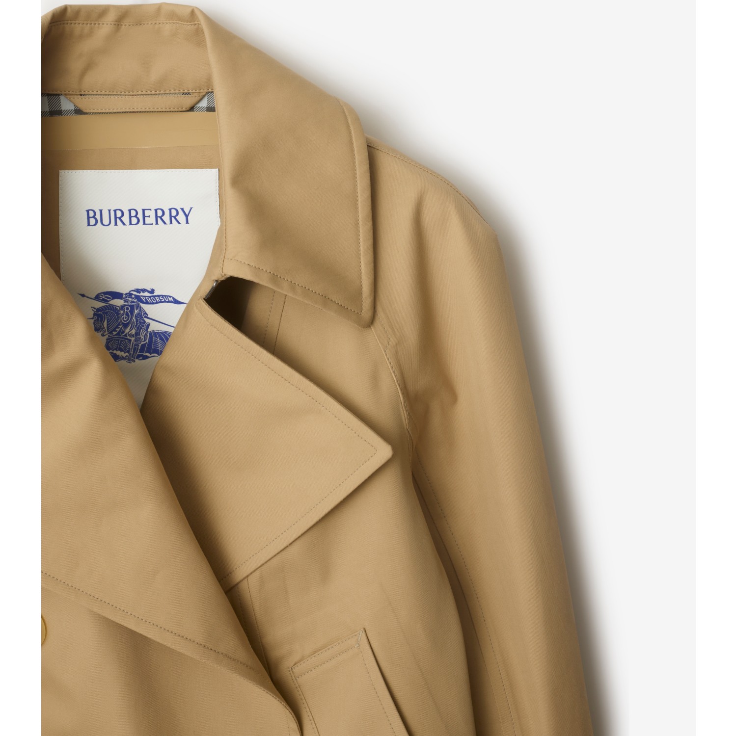 Cropped Cotton Trench Jacket in Flax - Women | Burberry® Official