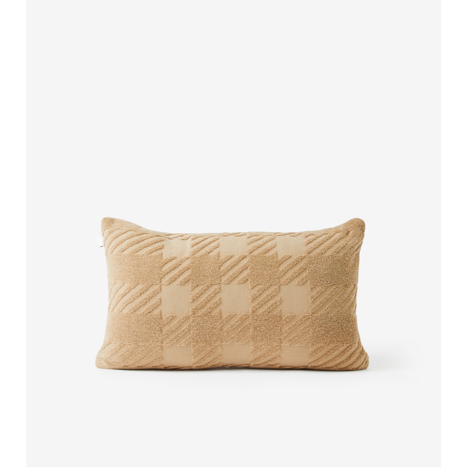 Check Cotton Jacquard Cushion in Archive Beige Burberry Official