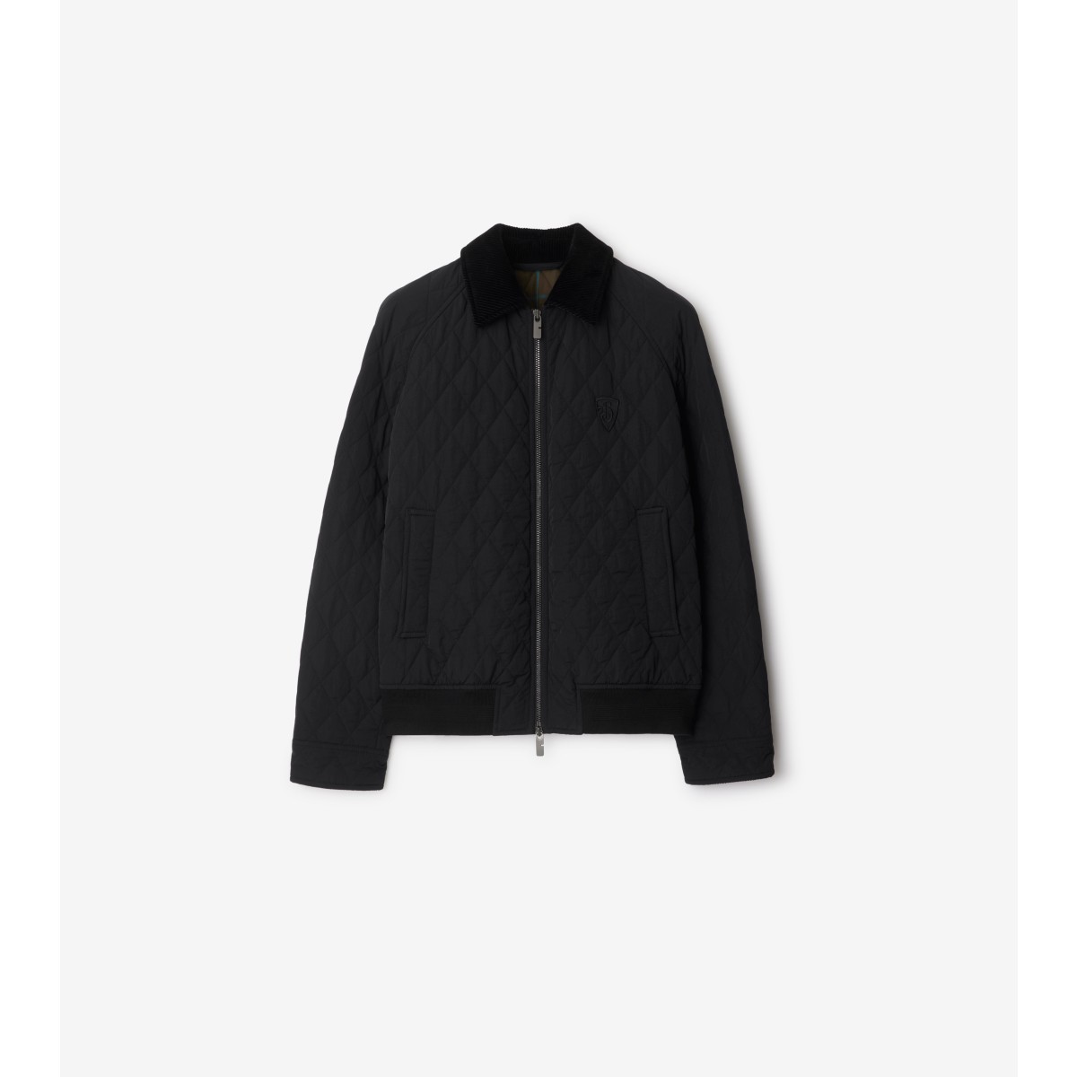 Shop Burberry Quilted Nylon Jacket In Black/snug