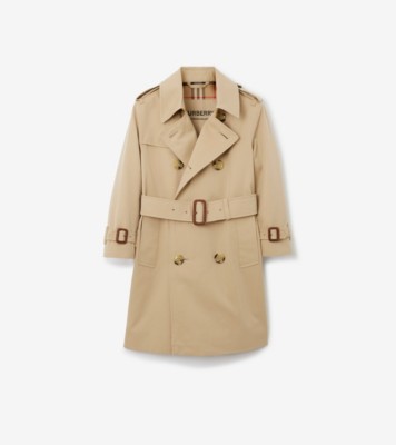 pot victory Sports Cotton Gabardine Trench Coat in Honey | Burberry® Official