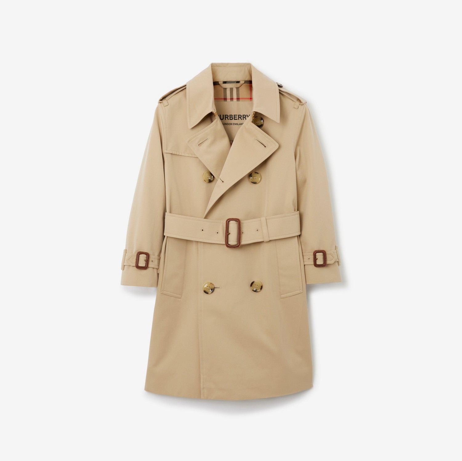 Trench coat en algodón de gabardina (Miel) | Burberry® oficial