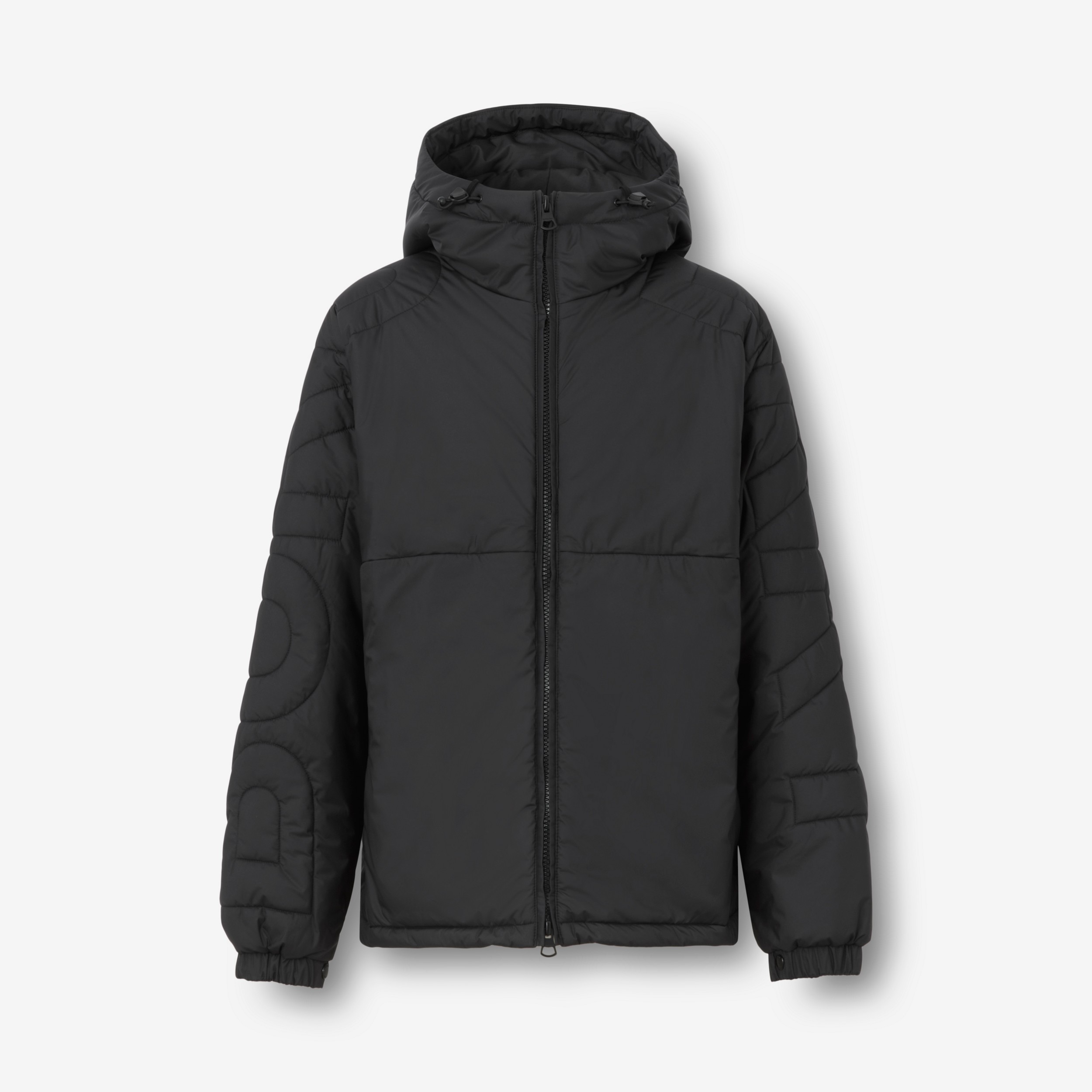 Logo Quilted Hooded Jacket in Black - Men | Burberry® Official - 1