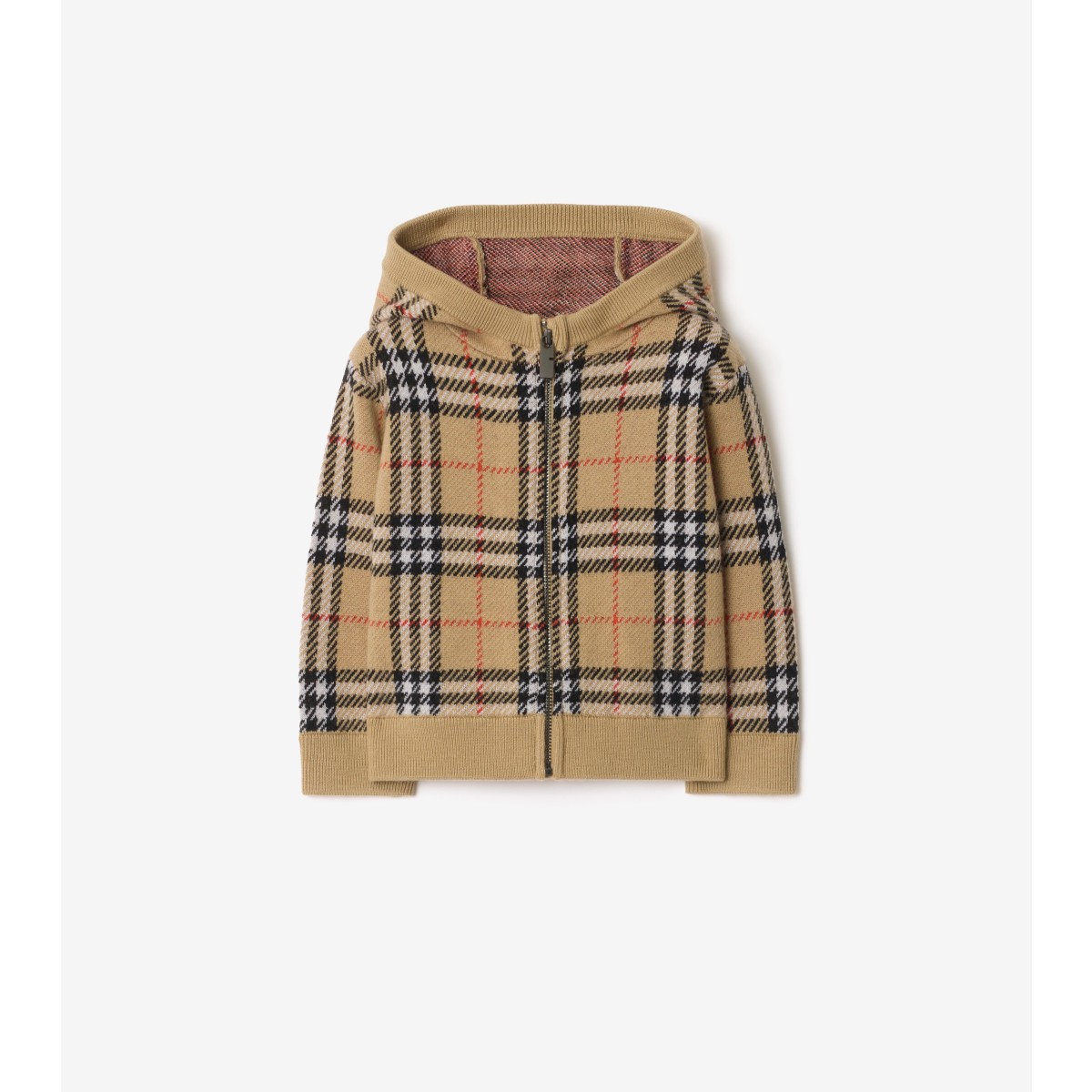  Check Wool Zip Hoodie