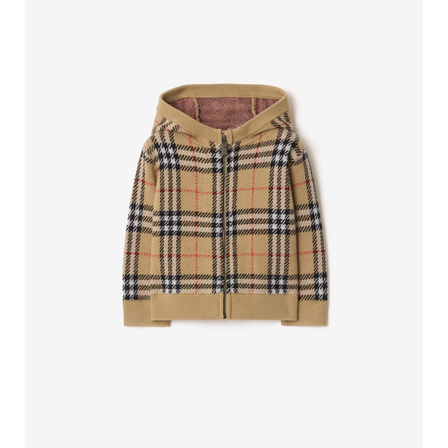 Check Wool Zip Hoodie