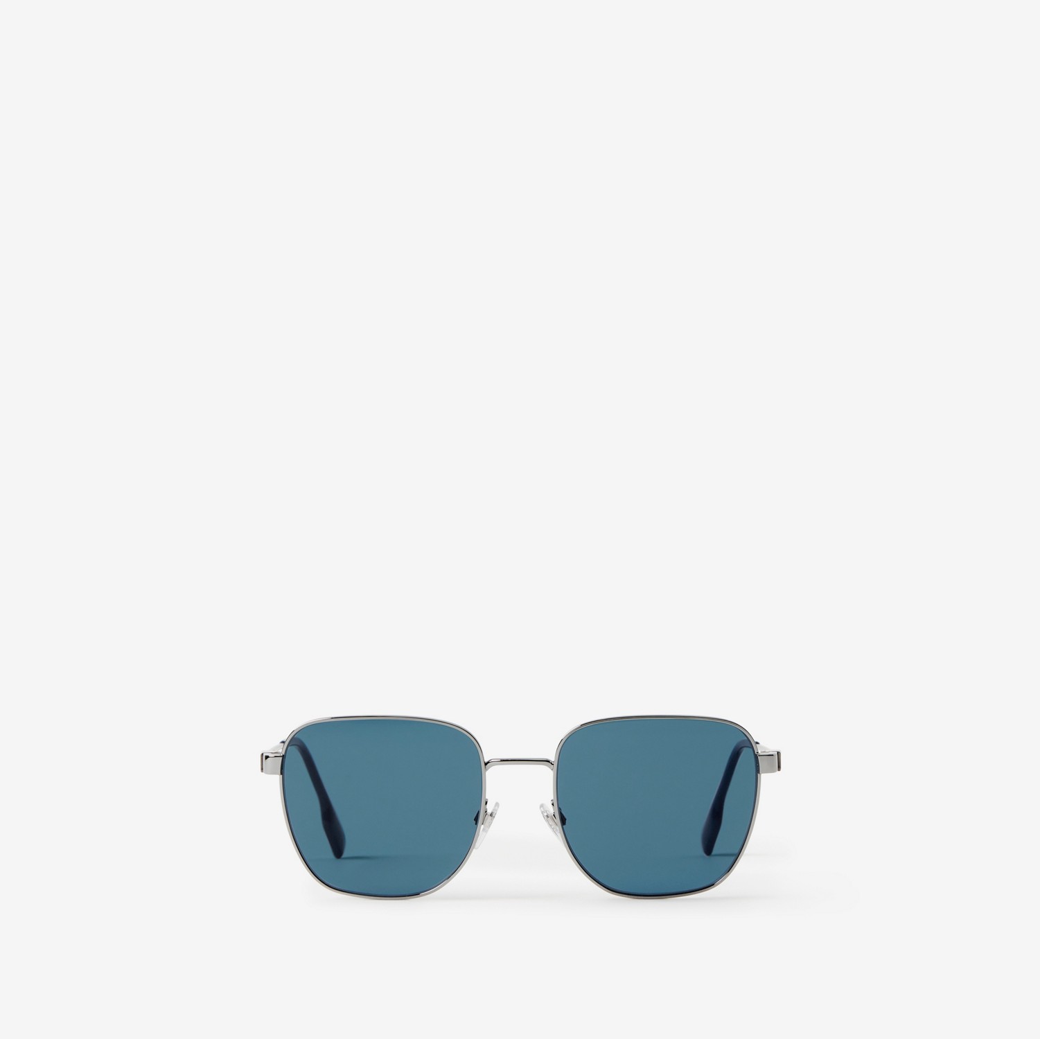 条纹装饰方框太阳眼镜 (青铜灰色) - 男士 | Burberry® 博柏利官网