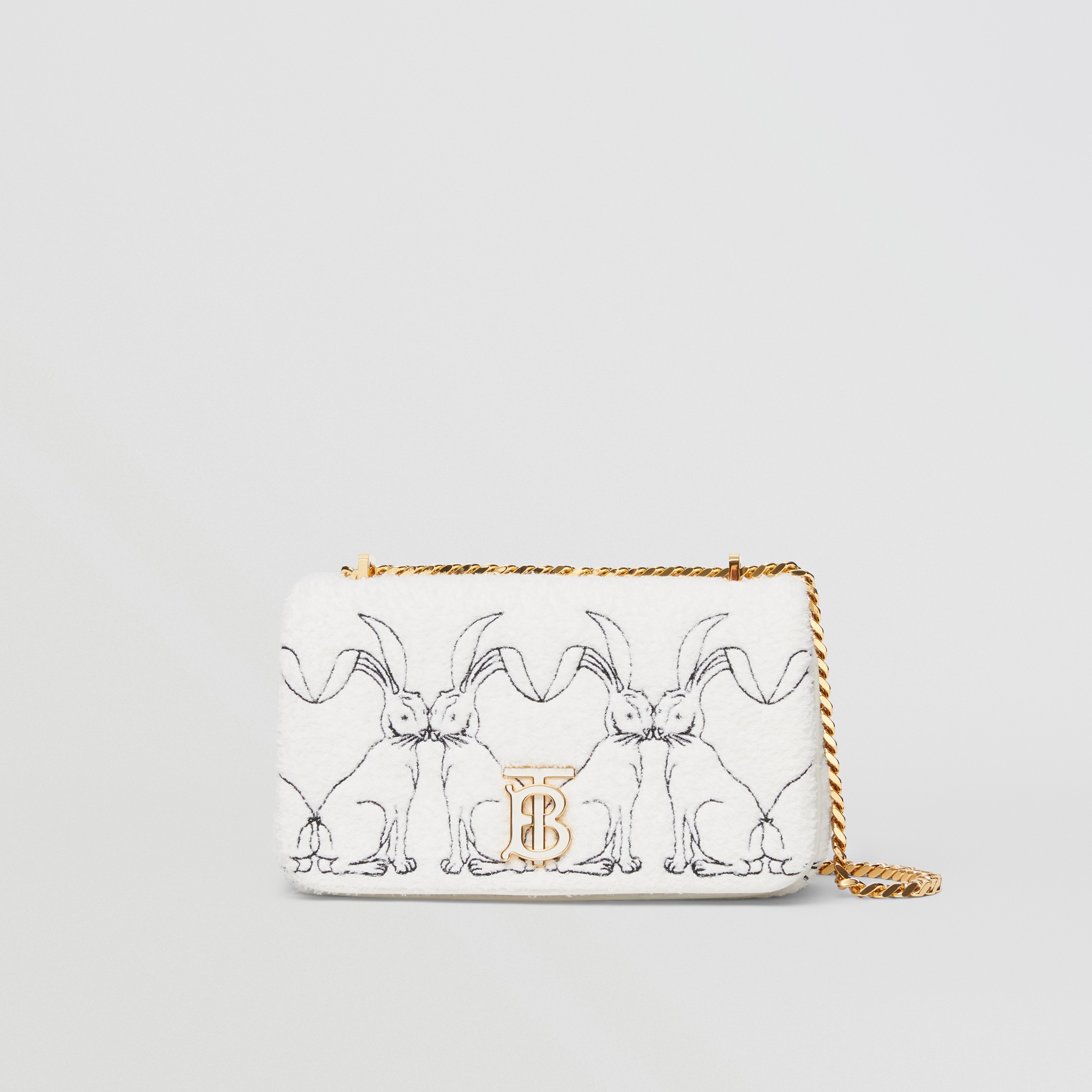 Kleine Kunstpelzhandtasche „Lola“ mit Hasenmuster (Weiß) - Damen | Burberry® - 1