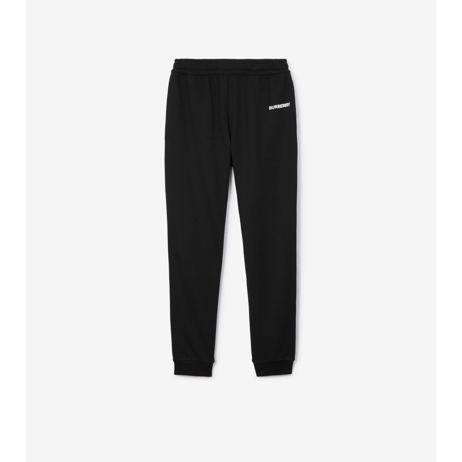 Cotton Jogging Pants in Black Men Burberry Official