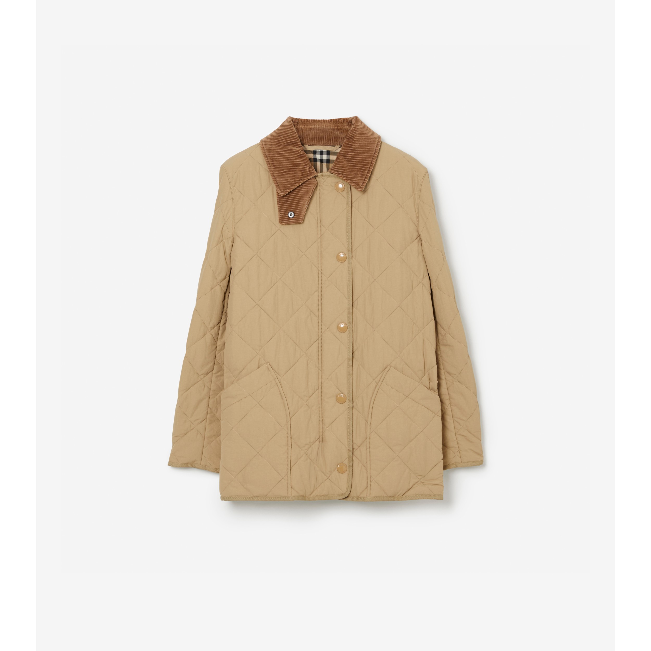 Quilted Thermoregulated Barn Jacket in Honey - Burberry® Official