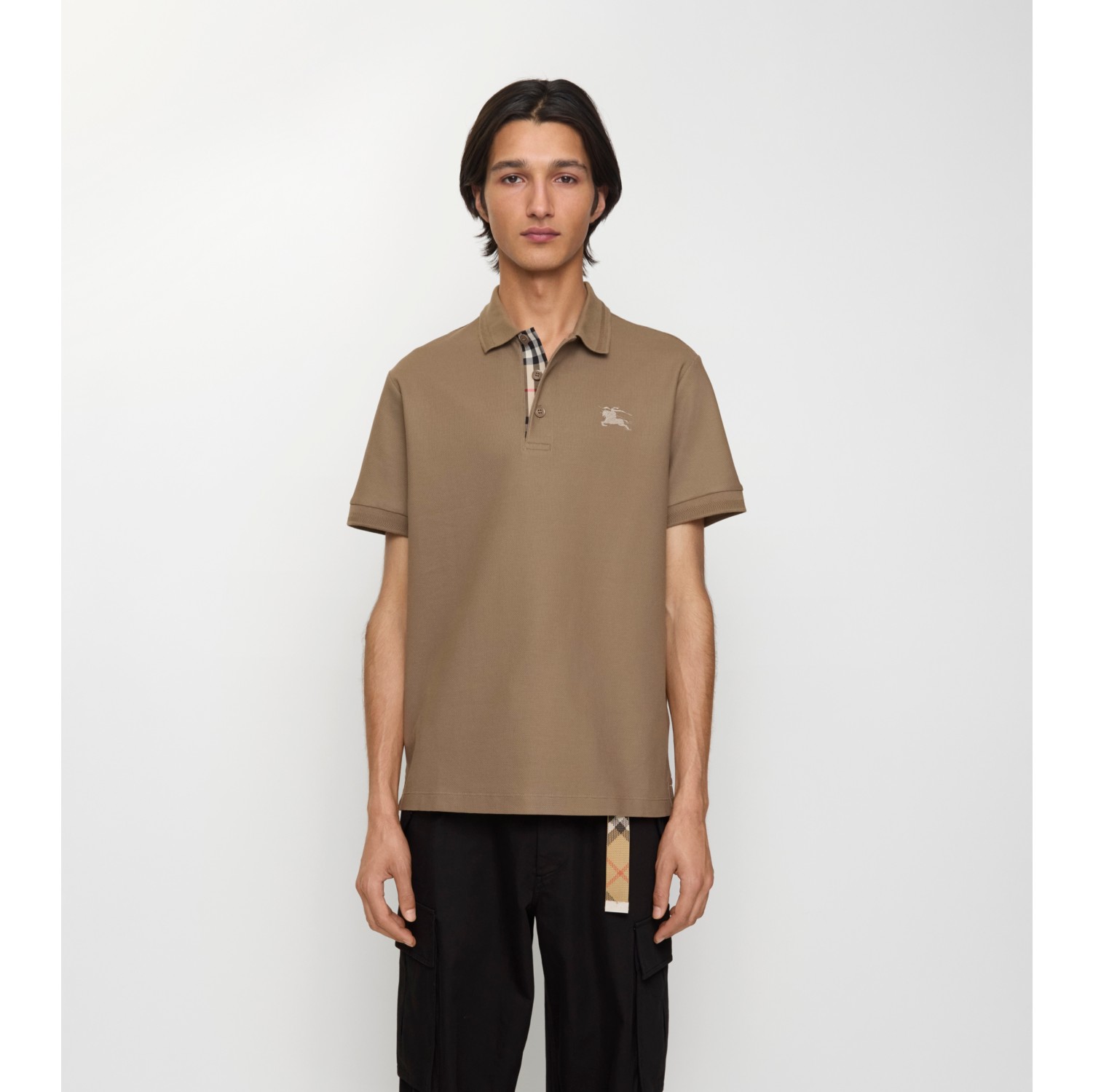 Cotton Polo Shirt in Clay brown - Men | Burberry® Official