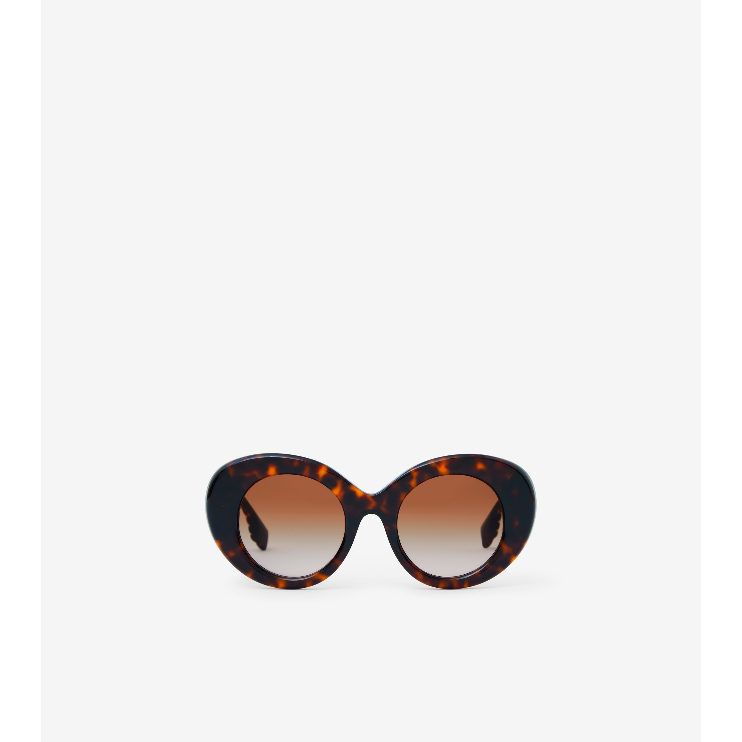 Burberry Monogram Round Acetate & Plastic Sunglasses In White