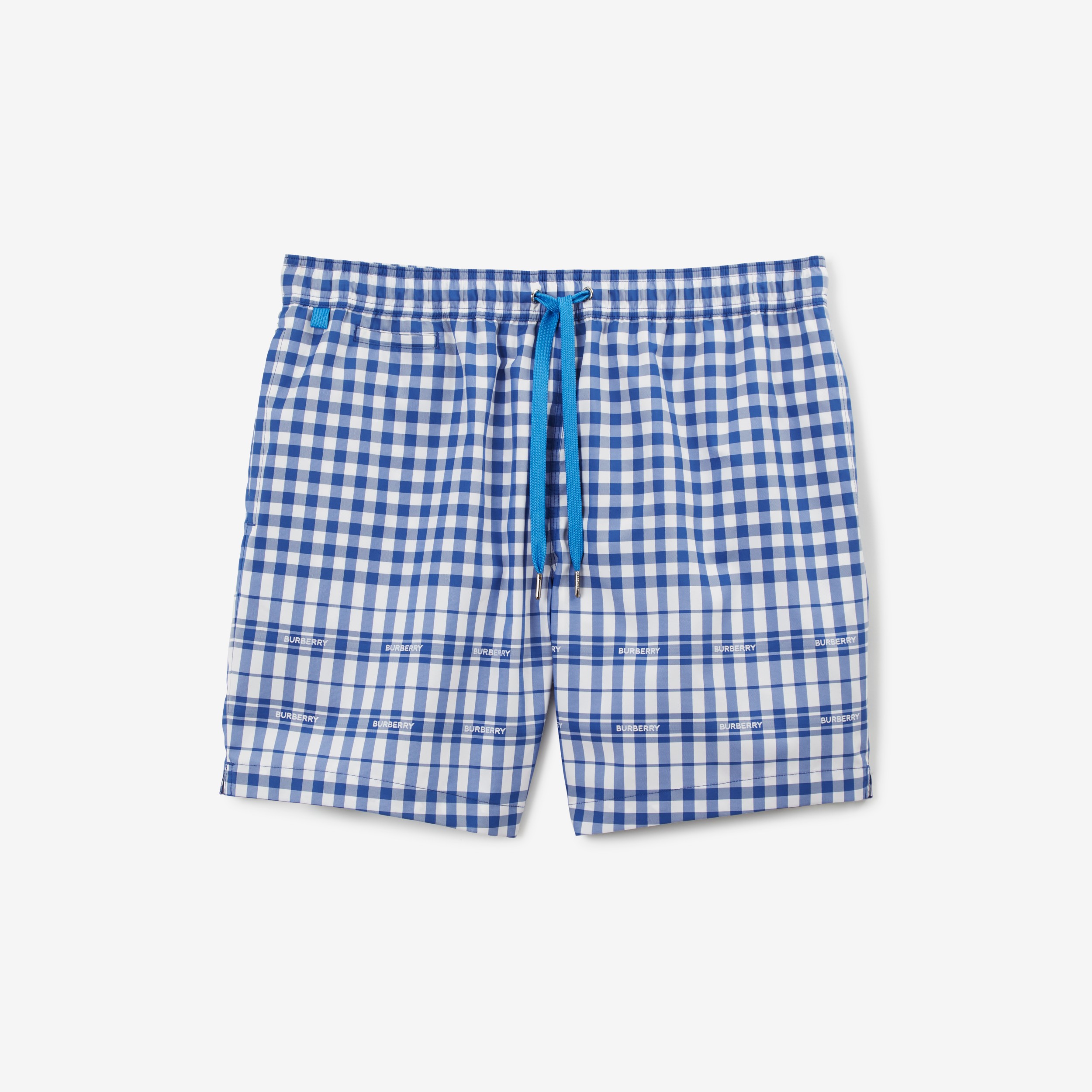 小方格抽绳式游泳裤 (暗雅湛蓝色) - 男士 | Burberry® 博柏利官网 - 1