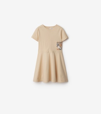 Check Label Cotton Dress in Calico | Burberry® Official