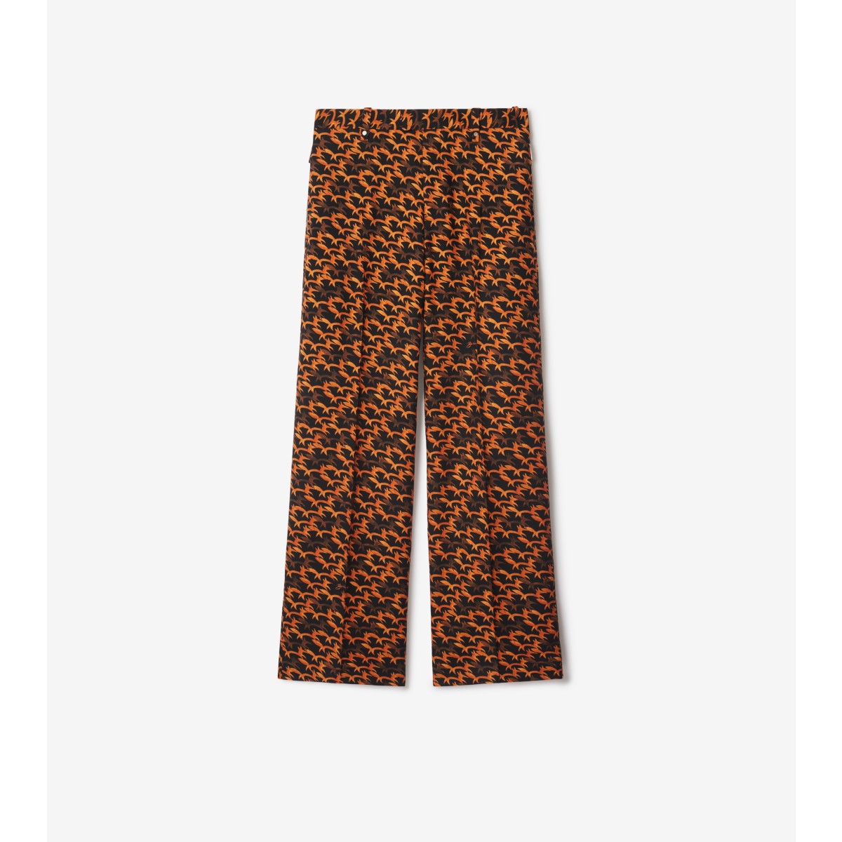 Burberry Fox Wool Tailored Trousers In Black