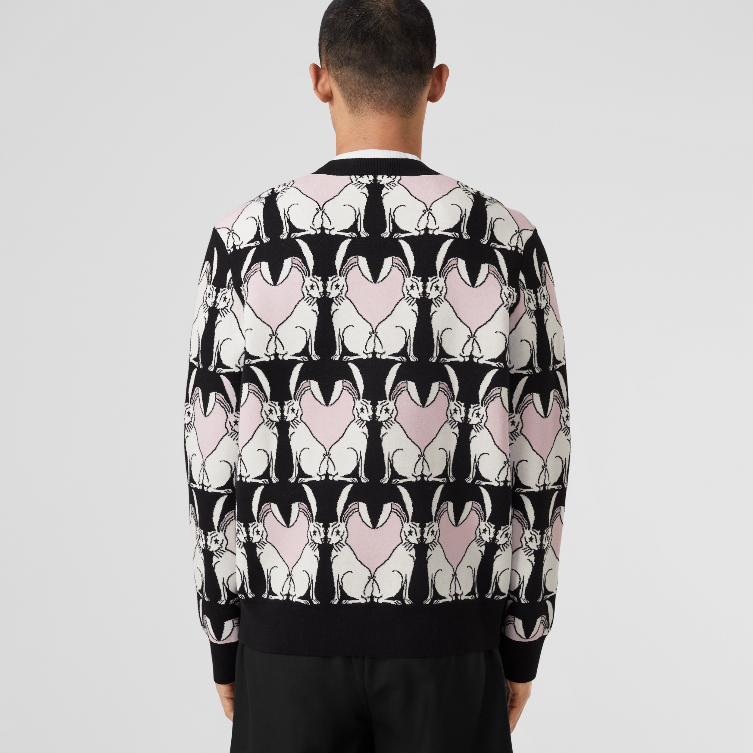 Rabbit Viscose and Cotton Blend Oversized Sweatshirt in Black - Men | Burberry® Official - 3