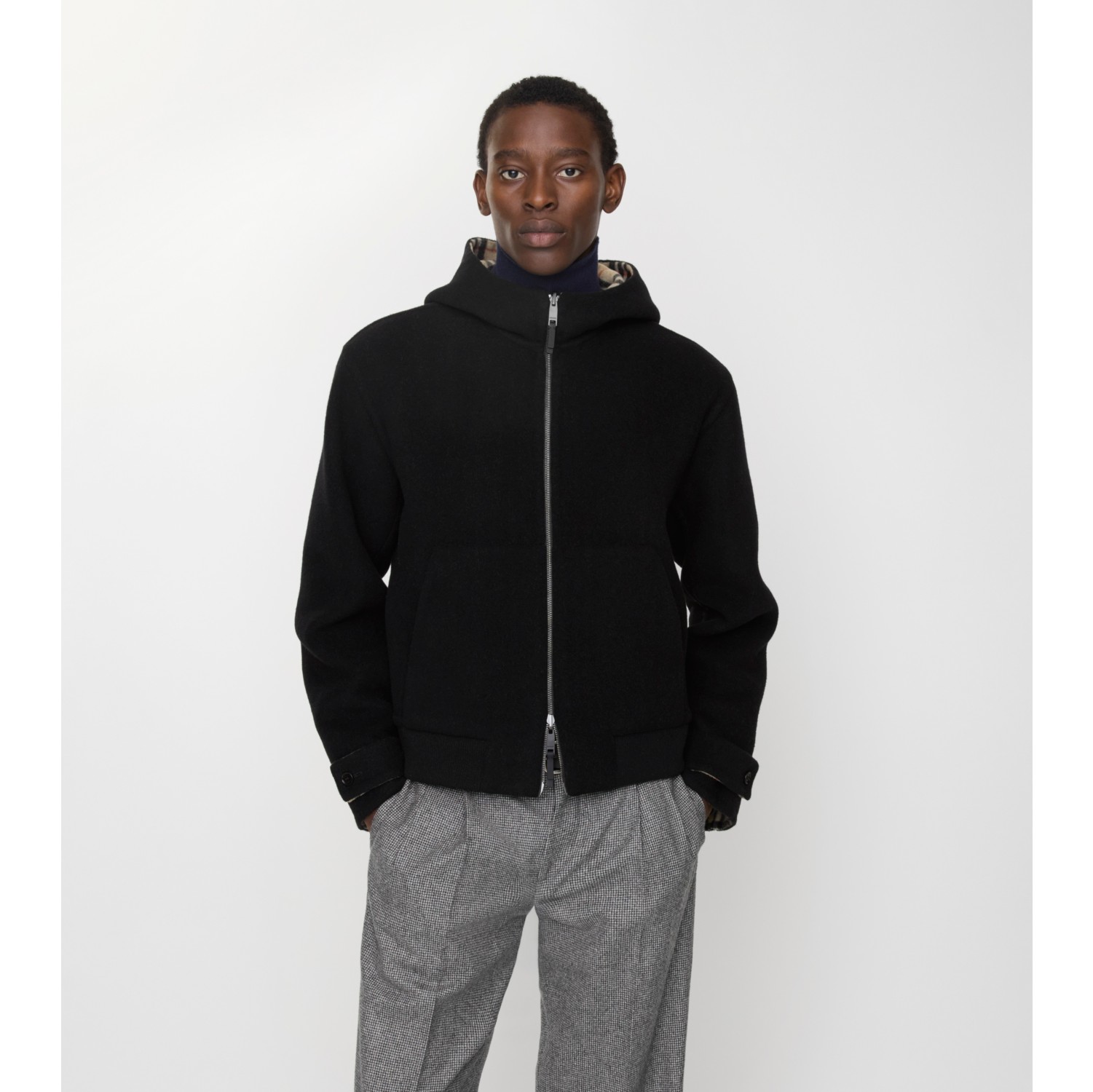 Reversible Wool Hooded Jacket