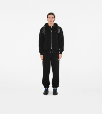 EKD Badge Cotton Zip Hoodie in Black - Men | Burberry® Official