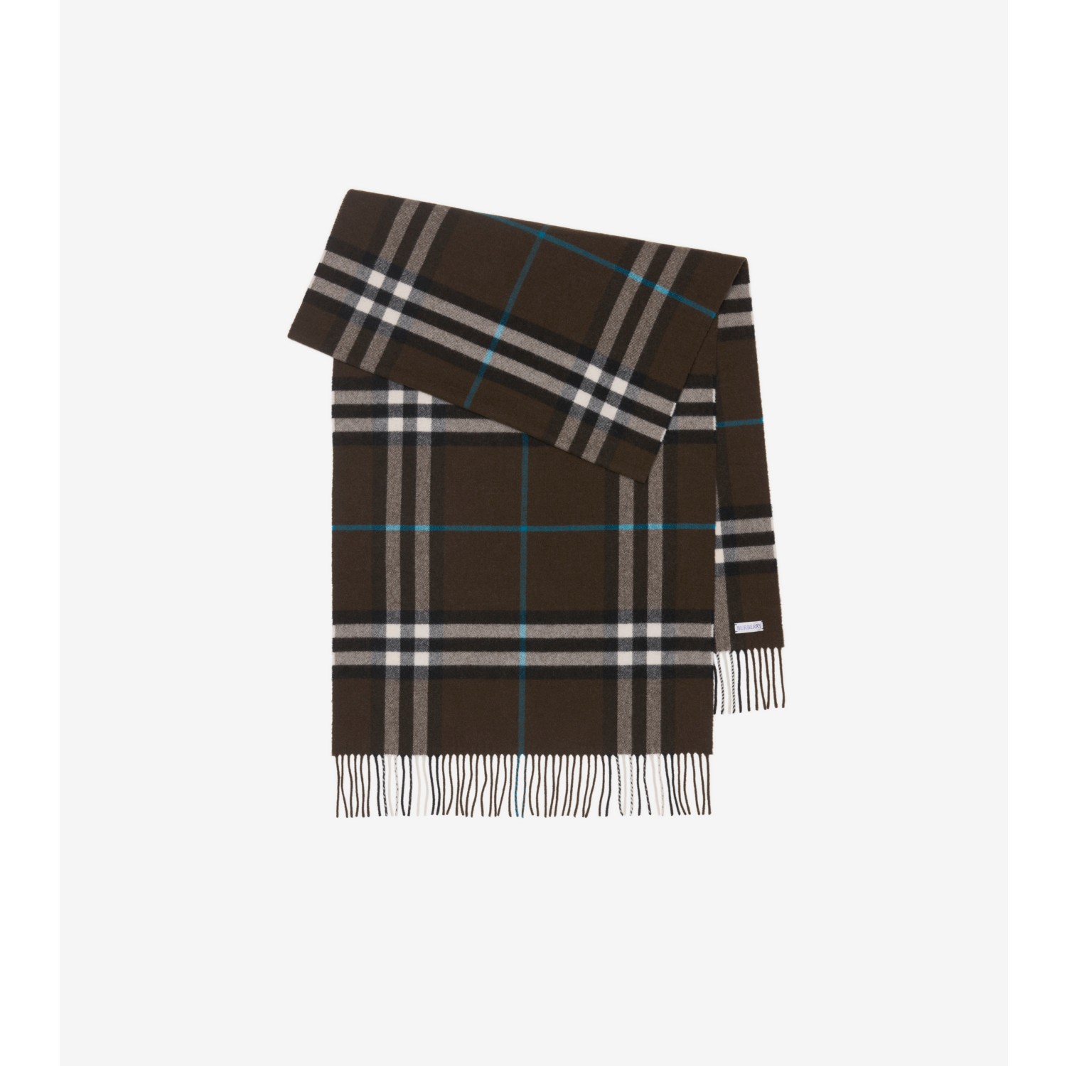 Wide Check Cashmere Scarf