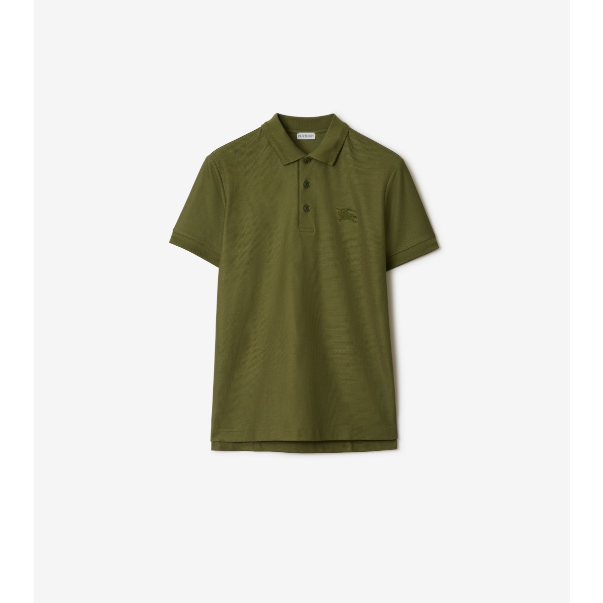 Shop Burberry Cotton Polo Shirt In Olive