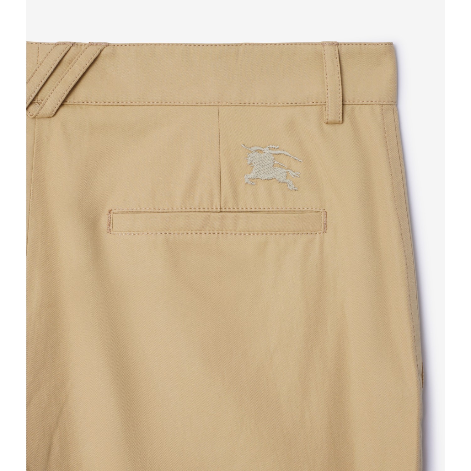 Cotton Trousers in Flax Men Burberry Official