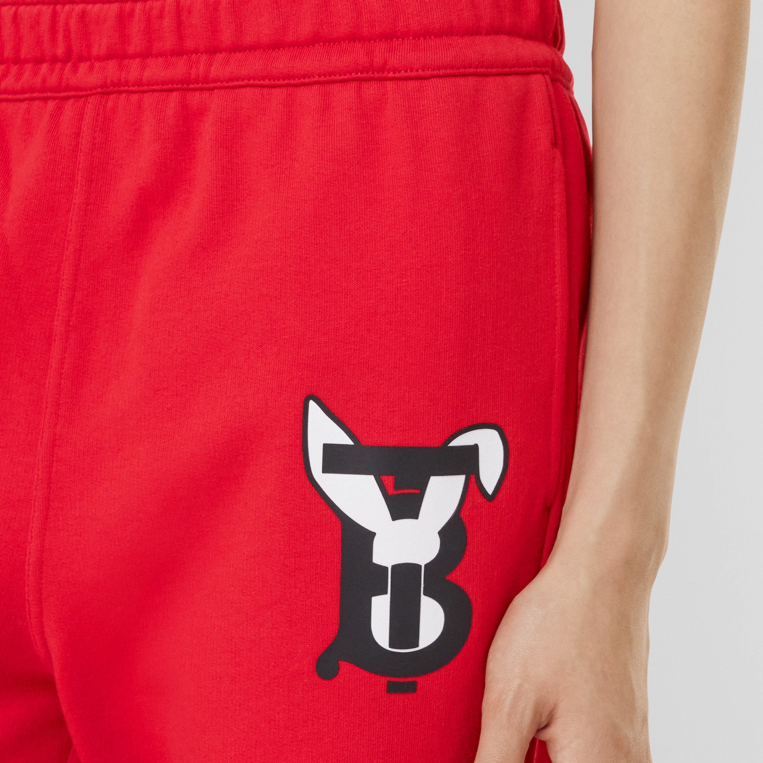 Pantalon de jogging en coton à imprimé lapin (Rouge Vif) - Femme | Site officiel Burberry® - 2