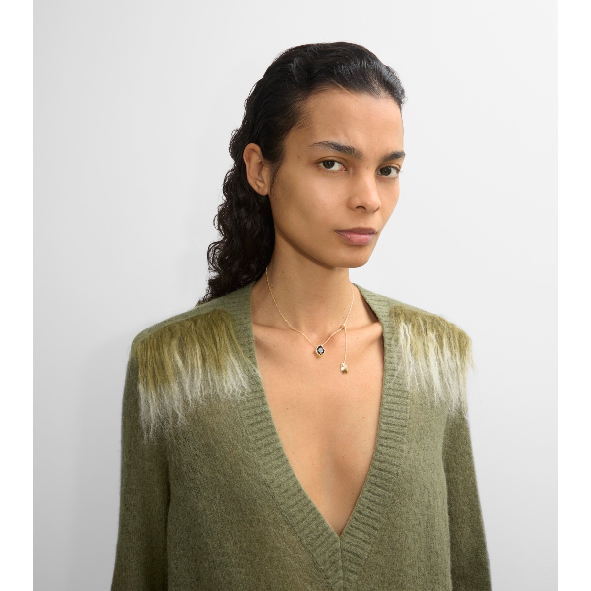  Onyx Shield Pendant Necklace