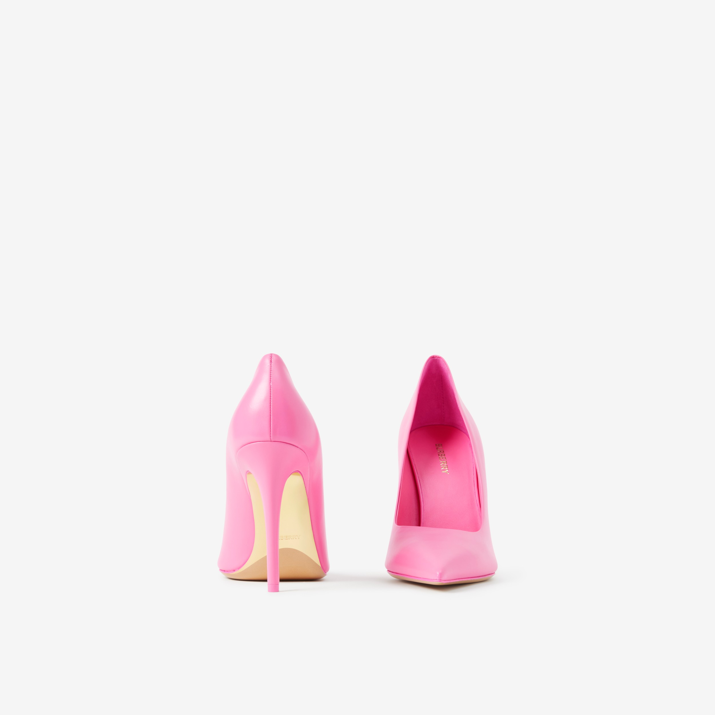 Leather Point-toe Pumps in Bubblegum Pink - Women | Burberry® Official - 4