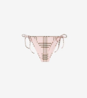 Check Bikini Briefs in Mallow pink - Women, Nylon | Burberry® Official