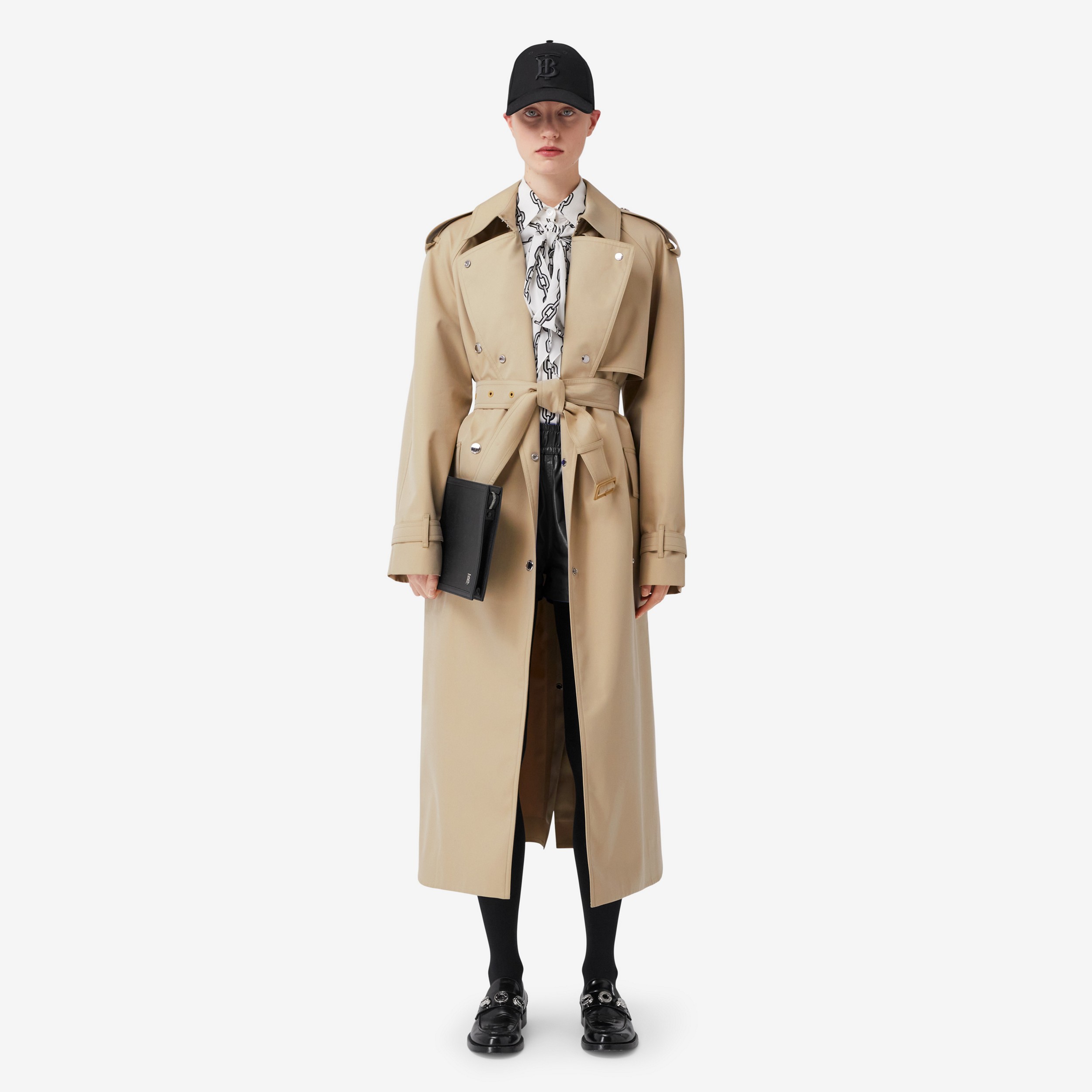 Trench coat largo en algodón de gabardina de tres capas (Miel Moderna) - Mujer | Burberry® oficial - 2