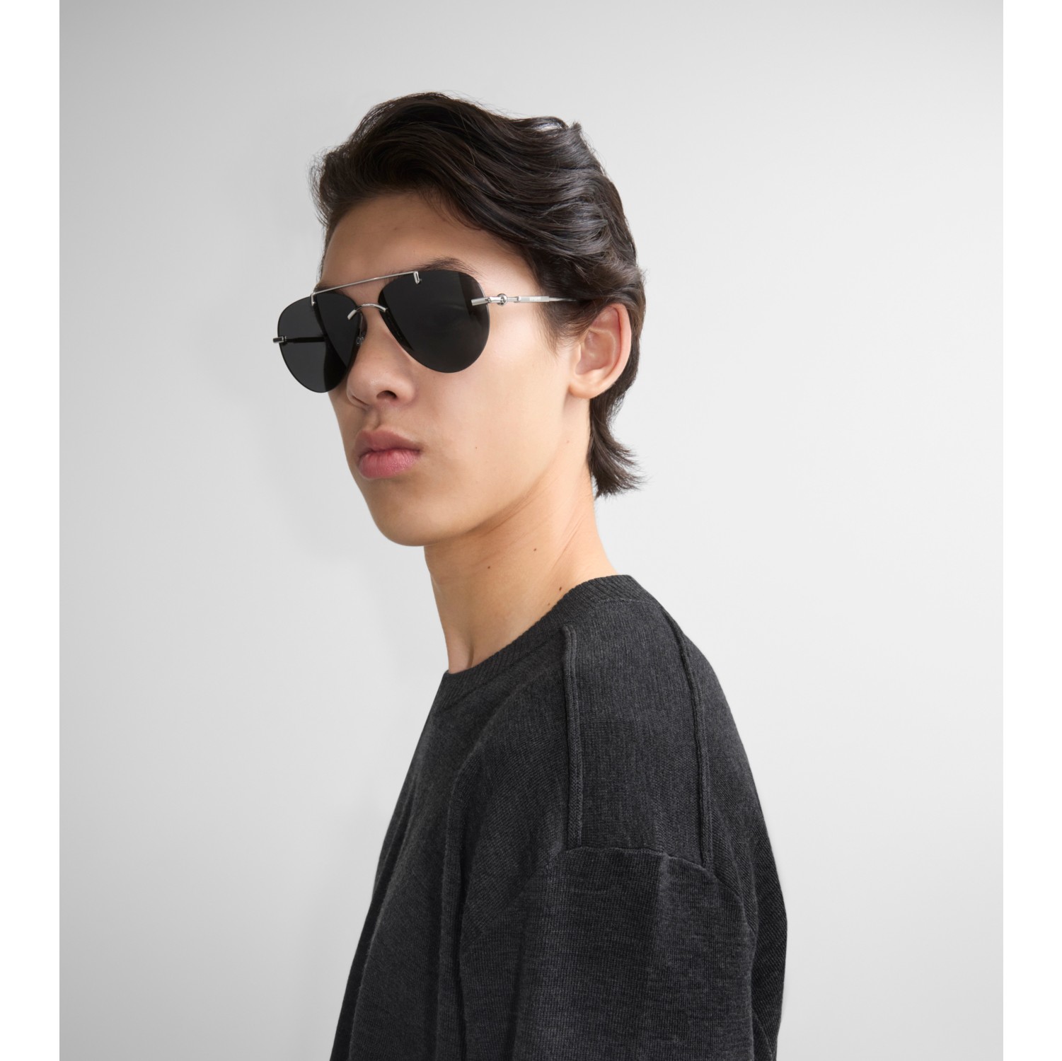 Metal Logo Aviator Sunglasses​