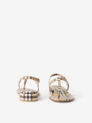 Vintage Check and Leather Sandals