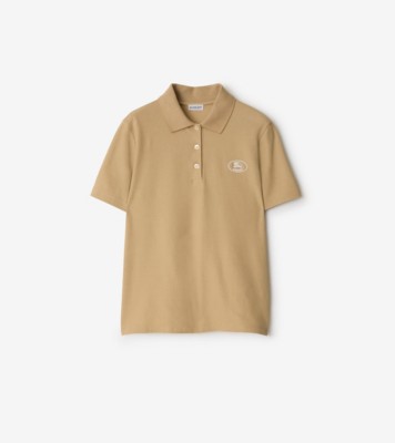 Cotton Polo Shirt in Flax - Women | Burberry® Official